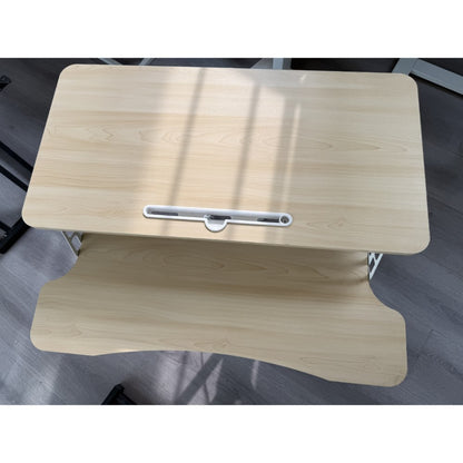 Adjustable Gas Spring Sit-Stand Desk Riser ? Ergonomic Height-Adjustable Workstation With Keyboard Tray And Large Surface