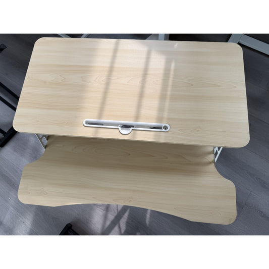 Adjustable Gas Spring Sit-Stand Desk Riser ? Ergonomic Height-Adjustable Workstation With Keyboard Tray And Large Surface