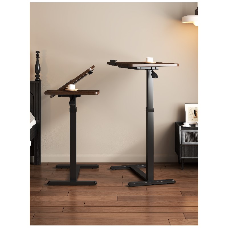 Multi-Function Height-Adjustable Desk - Side Bed Table ? Ergonomic Sit-Stand Workstation White Color