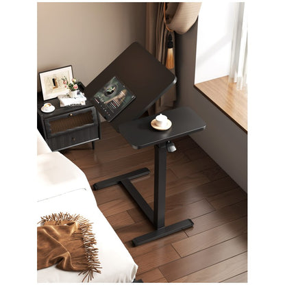 Multi-Function Height-Adjustable Desk - Side Bed Table ? Ergonomic Sit-Stand Workstation White Color