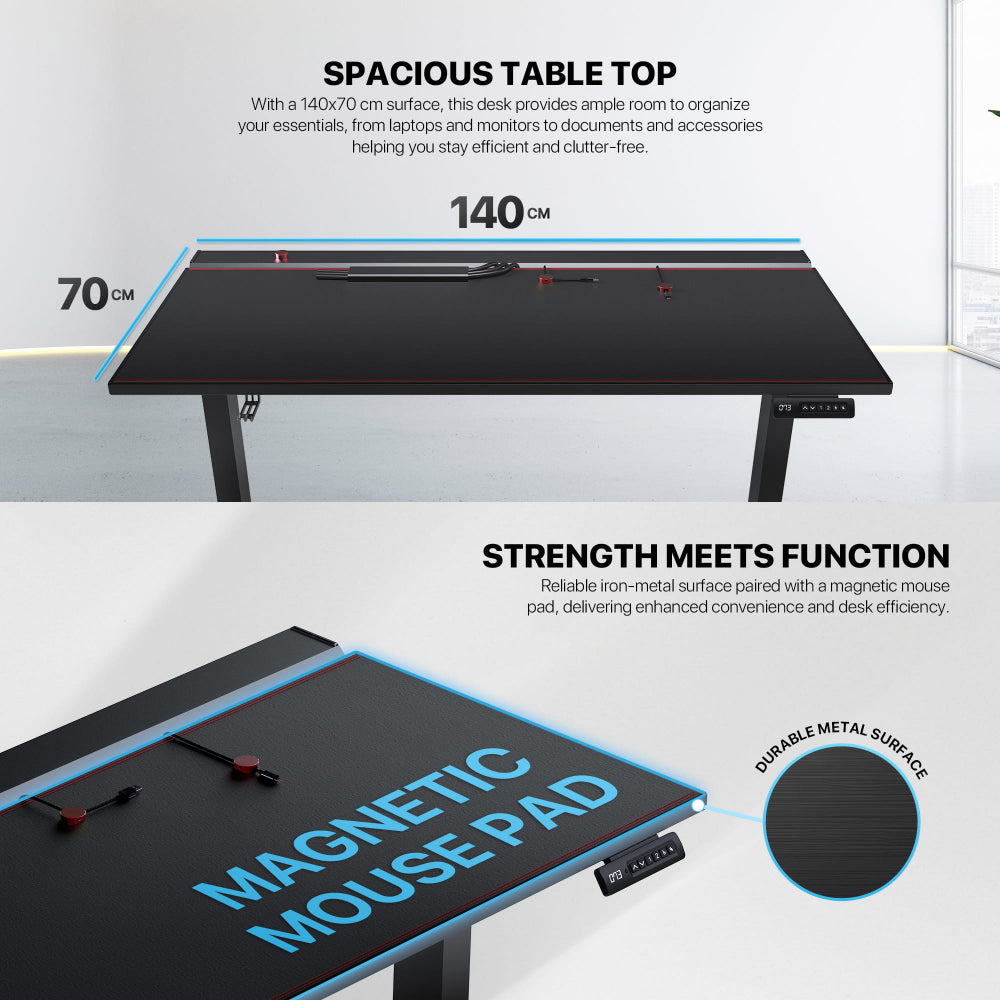 Fantech, DW114 DUBLIN Work Station, Dual Electrical Motor, Adjustable Height Desk, load up to 120KG, Magnetic Mousepad, DESK D42
