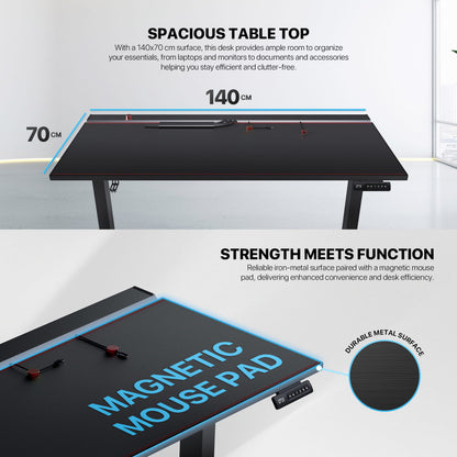 Fantech, DW114 DUBLIN Work Station, Dual Electrical Motor, Adjustable Height Desk, load up to 120KG, Magnetic Mousepad, DESK D42