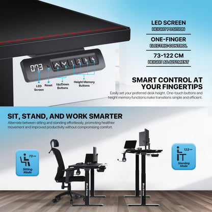 Fantech, DW114 DUBLIN Work Station, Dual Electrical Motor, Adjustable Height Desk, load up to 120KG, Magnetic Mousepad, DESK D42