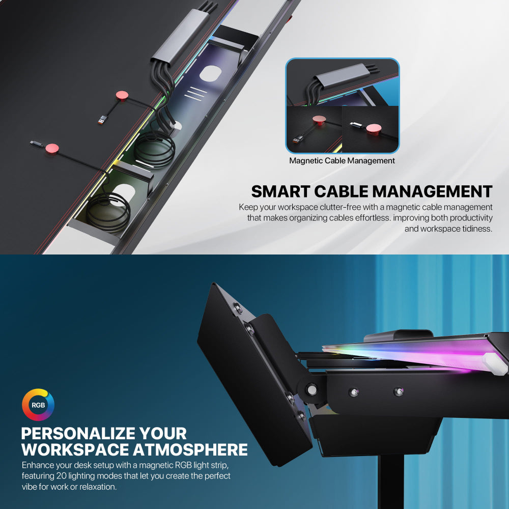 Fantech, DW114 DUBLIN Work Station, Dual Electrical Motor, Adjustable Height Desk, load up to 120KG, Magnetic Mousepad, DESK D42