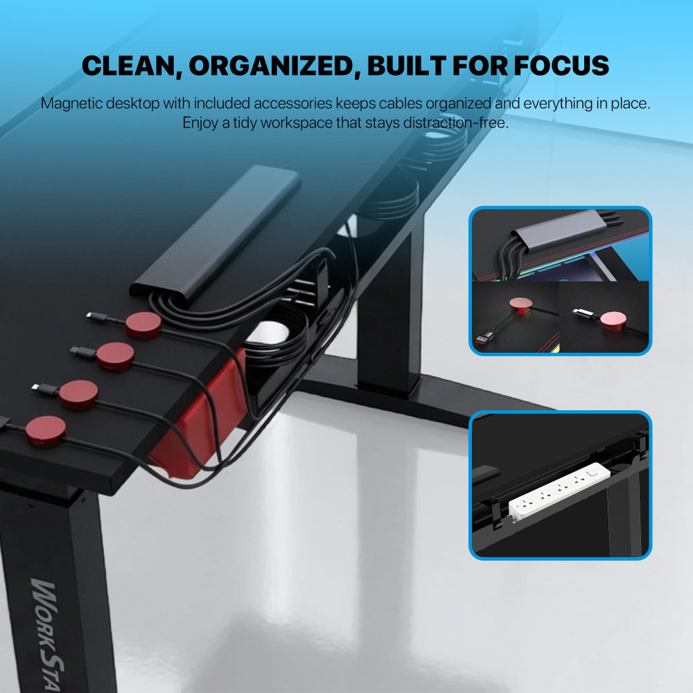 FANTECH Zurich DW314 Dual-Motor Standing Desk with 15°Ergonomic Tilt, Magnetic Cable Management & 100kg Load Heavy Duty Frame