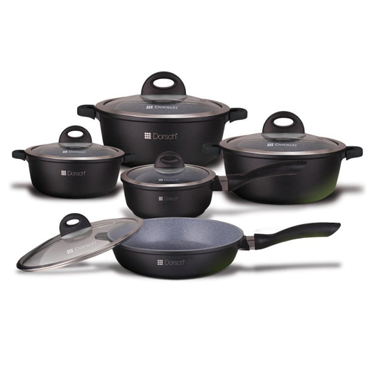 Dorsch, Ceramic Set 10Pcs Casserole (28Cm-24Cm-20Cm) Sauce Pan 18Cm, Fry Pan 28Cm + Lids, DH-05577/SR