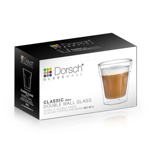 Dorsch, Classic Double Wall Glass Mugs Set 2Pcs 280Ml