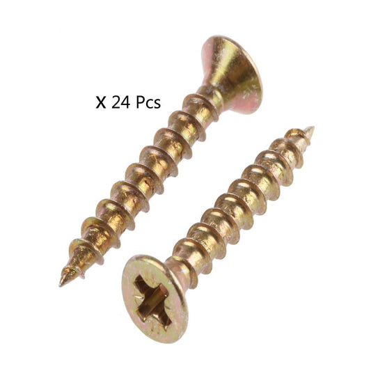 Cool Gift, 24PCS/ Trim Head Screws, Yellow Zinc, 3 X 30 mm