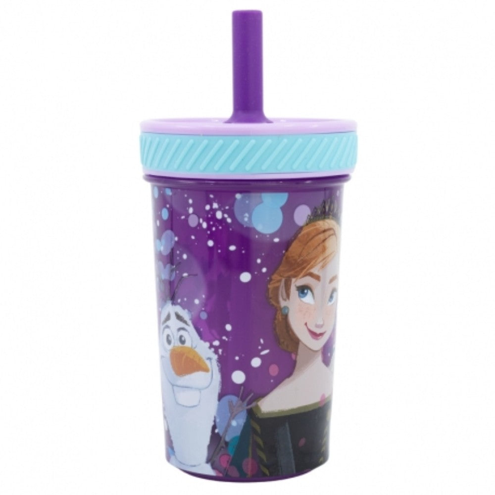 Disney, Stor Drop Safe Silicone Straw PP Tumbler 370ml Frozen Violet