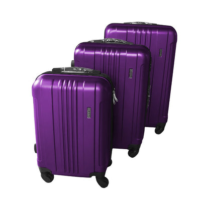 Dolphen, Travel Suitcase Bags Hardside 4 Wheels Luggage 3-Piece Set , Available in Different Colors