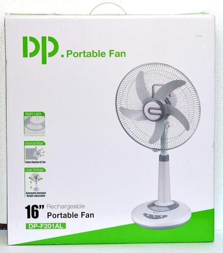 DP, Up to 25 Hours On Battery, 16' Rechargeable Floor Fan, Led Light, Remote Control, Timer, Built-in USB charger, Can Be Charged By Solar Panel