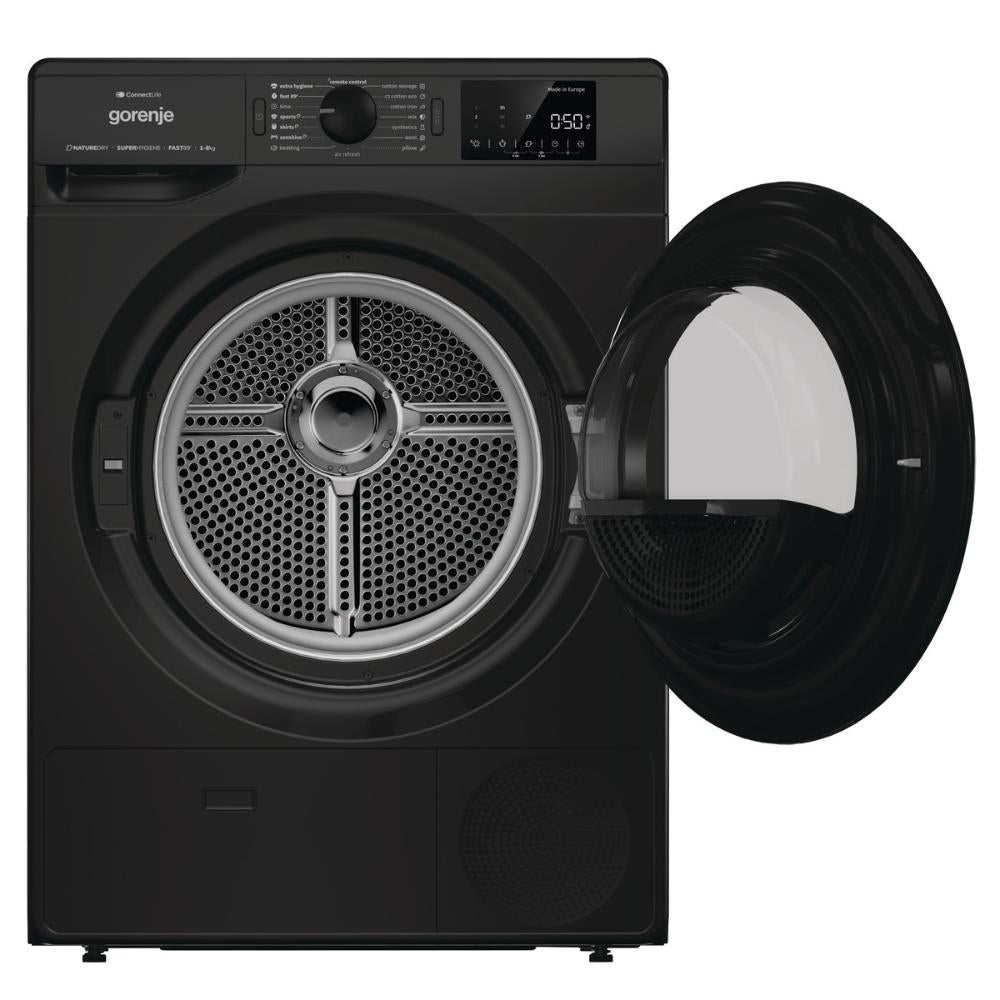 Gorenje, Dryer Condenser 8kg Heat Pump Wifi Black