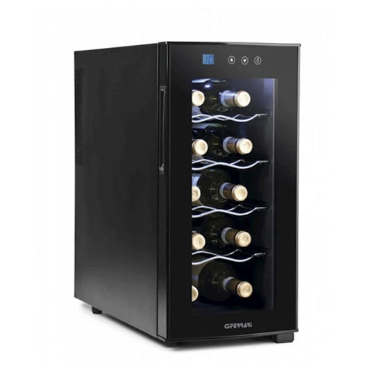 G3Ferrari Wine Cooler - Super Silent Elegant Design [10 Bottles] Inner Light LED, (10C - 18C), 4 Steel Racks, DSWC10B01