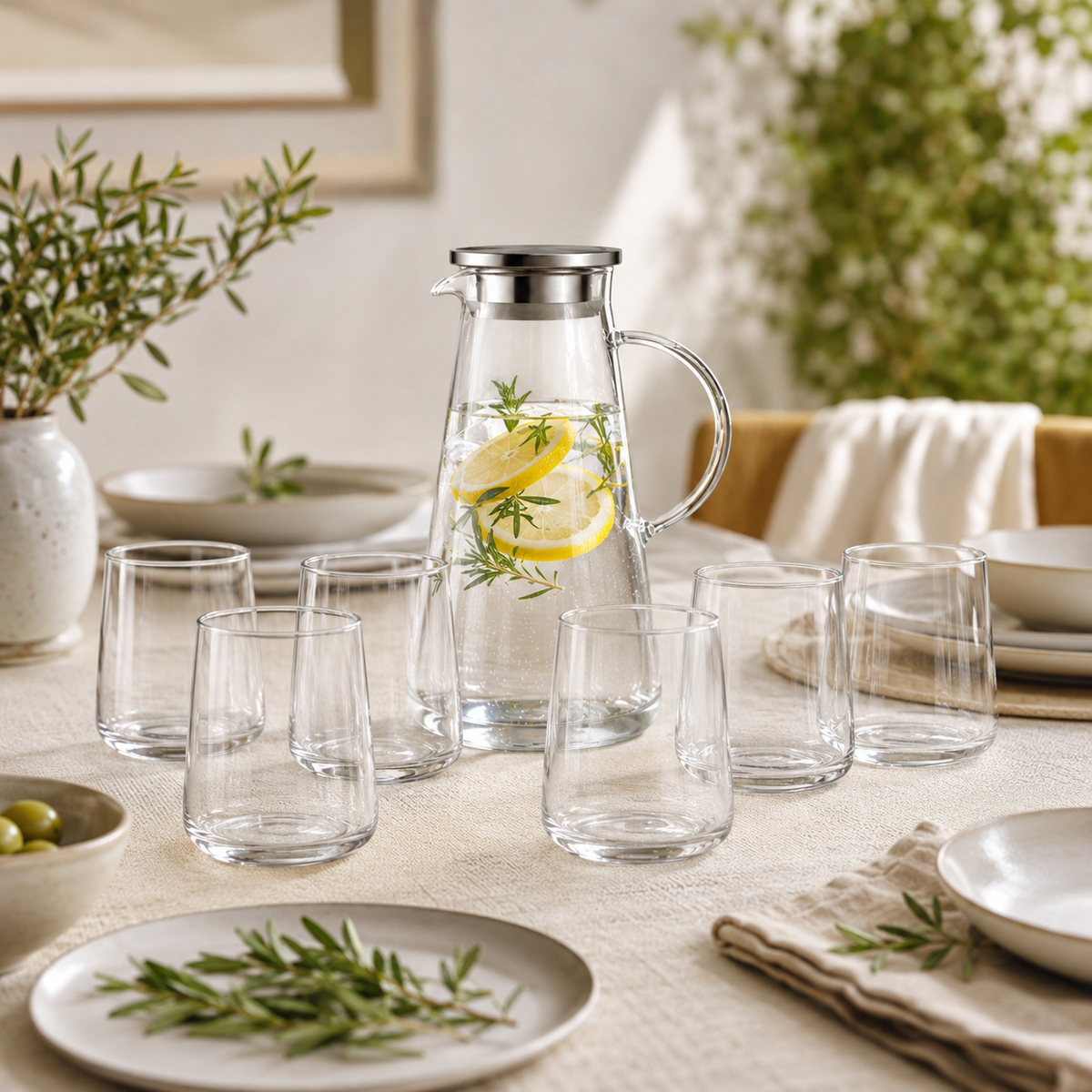 Karaca Serene 7-Piece Glass Set Transparent, 153.09.01.9483