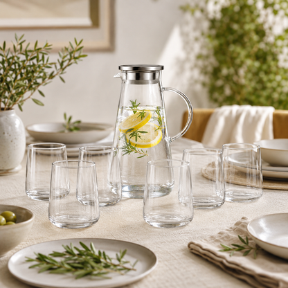 Karaca Serene 7-Piece Glass Set Transparent, 153.09.01.9483