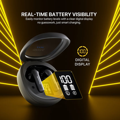 Fantech, Finecoustic Fantech Groove Ft20 Earbuds ? Active Noise Cancelling, Bluetooth 5.3, 25H Playtime, Hd Calls, Digital Display