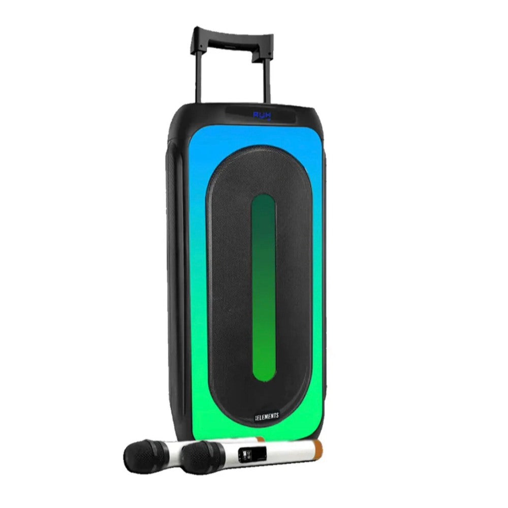 KB Elements, Rechargeable Karaoke Speaker, 2X10' Subwoofers + 2 Wireless Microphones 150W RMS
