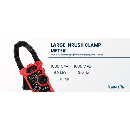 Kaiweets, Ht208A Digital Clamp Meter - 1000A True Rms Ac