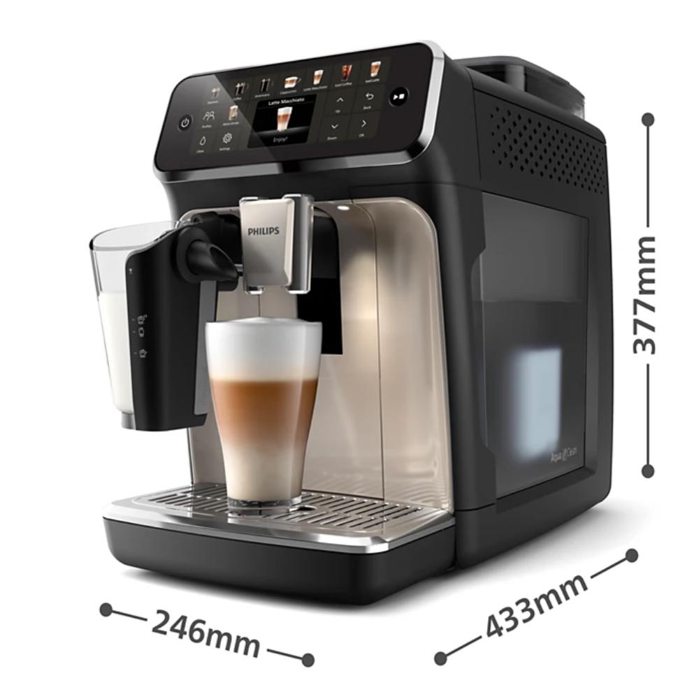 Philips Fully Automatic Espresso Machine Series 5500-20 Beverages, LatteGo, Extra Shot, Silent Brew, Intuitive Display, 4 User Profiles, 12 Settings for Ceramic Grinder, Chrome, EP5547