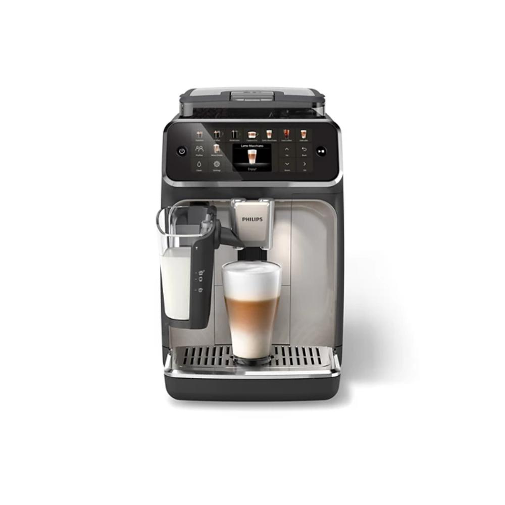 Philips Fully Automatic Espresso Machine Series 5500-20 Beverages, LatteGo, Extra Shot, Silent Brew, Intuitive Display, 4 User Profiles, 12 Settings for Ceramic Grinder, Chrome, EP5547