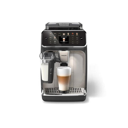 Philips Fully Automatic Espresso Machine Series 5500-20 Beverages, LatteGo, Extra Shot, Silent Brew, Intuitive Display, 4 User Profiles, 12 Settings for Ceramic Grinder, Chrome, EP5547