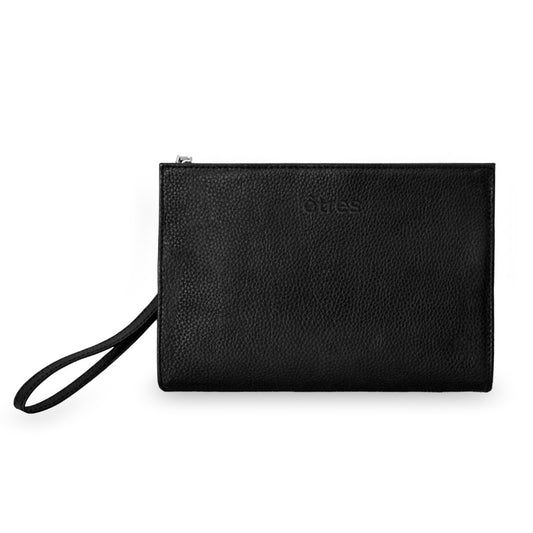 Etres, Handbag Black In Similpelle Con Zip E Tr