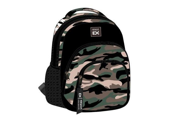 Exsport Urban, Backpack Army, Students Back To School Lightweight, Book Bag, Travel Backpack With Side Pockets, Black