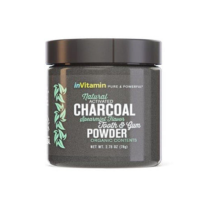 InVitamin, All Natural Activated Charcoal Tooth And Gum Powder Spearmint Flavor