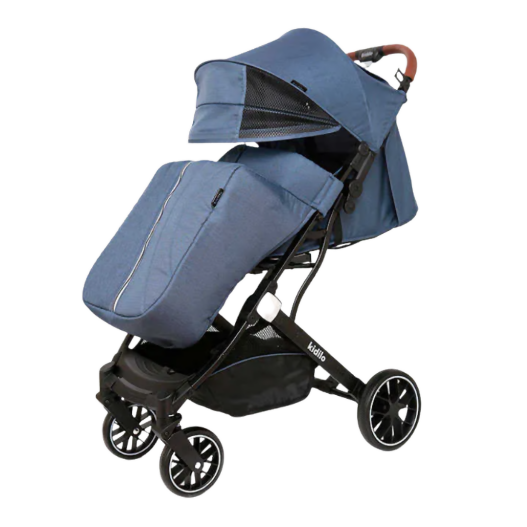 Kidilo K9FG Foldable Baby Stroller – Lightweight High View Reclining Pushchair (Newborn to 20 kg)