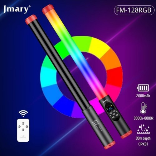 Jmarry Fm-128Rgb, Versatile Rgb Led Light, With Color-Changing, Effects, Adjustable, Brightness, Rechargeable Battery
