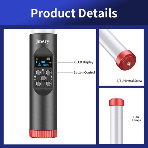 Jmarry Fm-128Rgb, Versatile Rgb Led Light, With Color-Changing, Effects, Adjustable, Brightness, Rechargeable Battery
