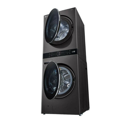 LG Single Unit Front Load 21/16kg, WashTower With Centre Control [Black], WT2116BRK