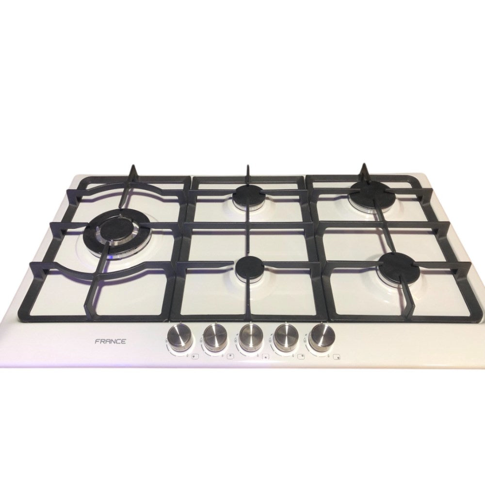 France, Gas Cooktop 85Cm Cast Iron White (Made In Italy)