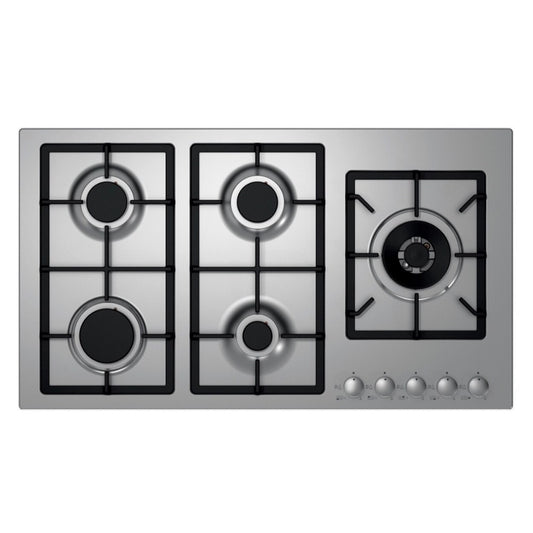 France, Gas Cooktop 90Cm, 5 Burners, Stainless (Made In Italy)
