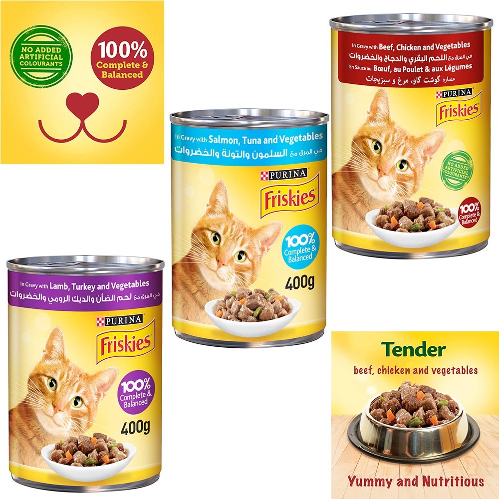 PURINA - Friskies Wet Cat Food 400g, Available in Different Colors