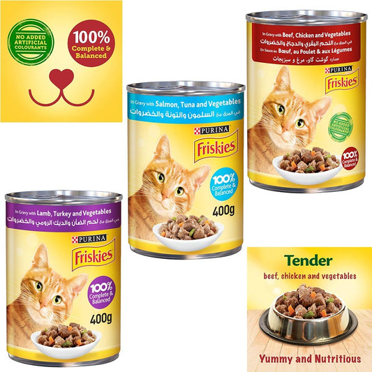 PURINA - Friskies Wet Cat Food 400g, Available in Different Colors