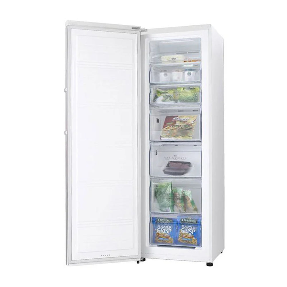 Hisense Upright Freezer 12 Cft, No-Frost, Single Door, Touch, 7 Drawers White, FV356N4AWU