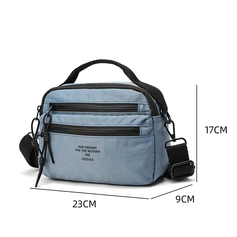 Gudika, Casual Messenger Bag Three-Layer Zipper Large Capacity Satchel Bag Thickened Adjustable Shoulder Strap Shoulder Bag Couple Sling Bag, Available in Different Colors