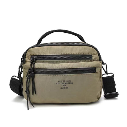 Gudika, Casual Messenger Bag Three-Layer Zipper Large Capacity Satchel Bag Thickened Adjustable Shoulder Strap Shoulder Bag Couple Sling Bag, Available in Different Colors