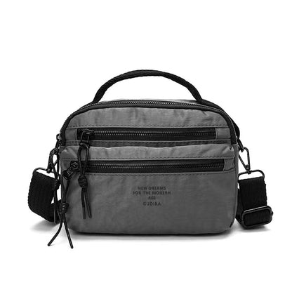Gudika, Casual Messenger Bag Three-Layer Zipper Large Capacity Satchel Bag Thickened Adjustable Shoulder Strap Shoulder Bag Couple Sling Bag, Available in Different Colors