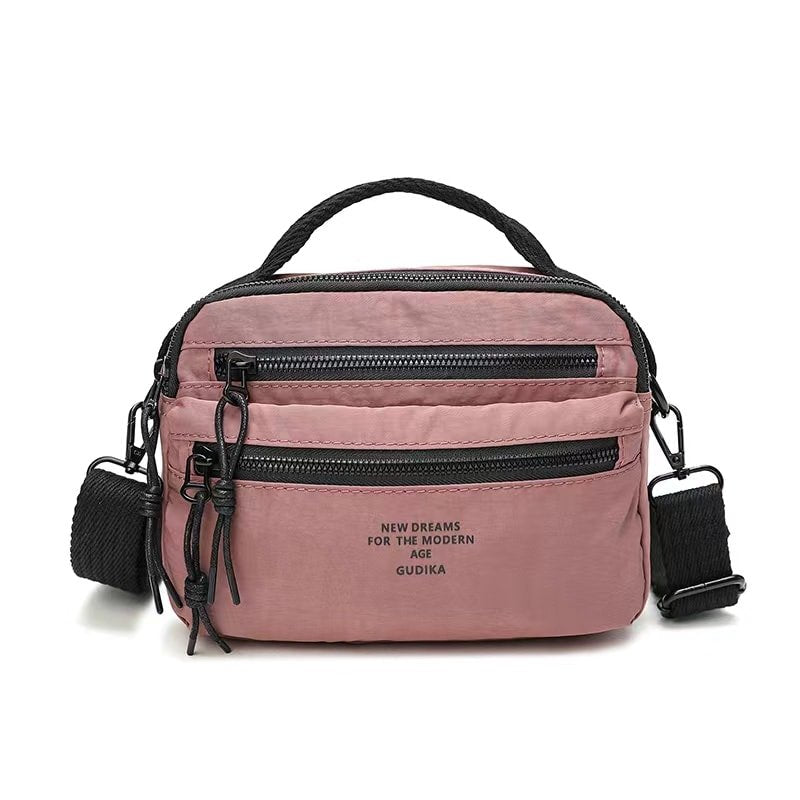 Gudika, Casual Messenger Bag Three-Layer Zipper Large Capacity Satchel Bag Thickened Adjustable Shoulder Strap Shoulder Bag Couple Sling Bag, Available in Different Colors