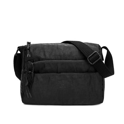 Gudika, Square Crossbody Bag Triple Zip Casual Bag Nylon Waterproof Sling Bag Adjustable Thickened Shoulder Strap Sling Bag, Available in Different Colors