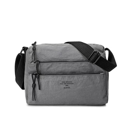 Gudika, Square Crossbody Bag Triple Zip Casual Bag Nylon Waterproof Sling Bag Adjustable Thickened Shoulder Strap Sling Bag, Available in Different Colors