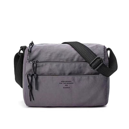 Gudika, Square Crossbody Bag Triple Zip Casual Bag Nylon Waterproof Sling Bag Adjustable Thickened Shoulder Strap Sling Bag, Available in Different Colors
