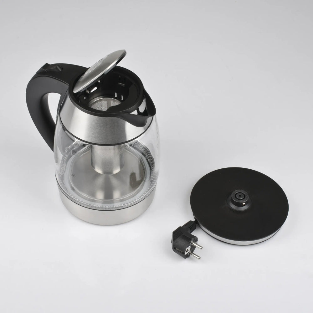 G3Ferrari 1.8L Glass Electric Kettle And Teapot. Automatic Shut-Off Button, Over Heating Protection, 360 Degree Swivel Power Base, LED Blue Light, G10066