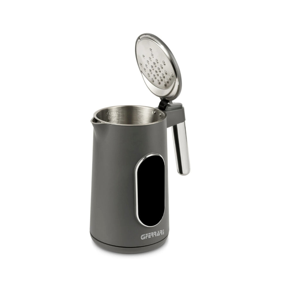 G3Ferrari 1.7L - 1850W-2200W Electric Kettle - Temperature Indicator, Display Touch Screen, 40-100C (4 Programs), Stainless Steel Container And Anti-Burn Housing, Overheat Protection [Grey Color], G10205G