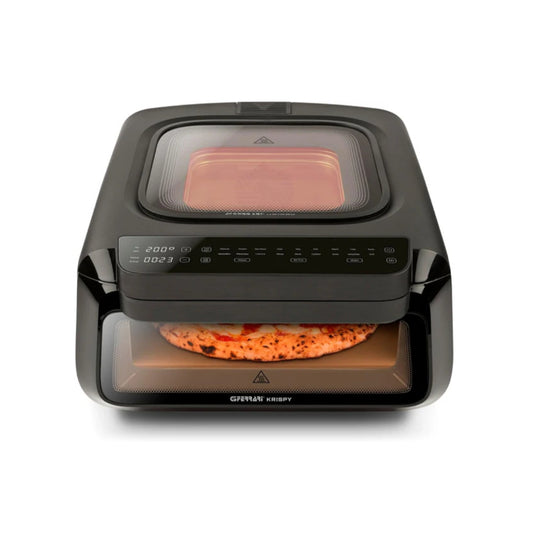 G3Ferrari Krispy Pizza Oven - Air Fryer - 500W-1600W, 40C-380C, Timer 99 Minutes, Digital Display - 18 Programs, 13L Capacity With Internal Light, Cool Touch Housing With Integrated Cooling System, Metal Inner Cavity, G10225