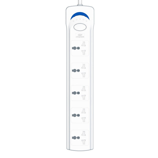 Conqueror 5 Outlet Extension Power Cord 3 Meters- G158A  ? Single On / Off switch  ? Extension cord length 3 meters ? Suitable for all country plugs ? CCA & Copper wires for prolonged durability ? Power Supply 220-250 V AC, 50 / 60 Hz ? Color White