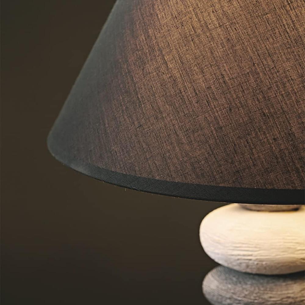 Stacked Stone Ceramic Table Lamp 37 cm, Fabric Shade, SK922