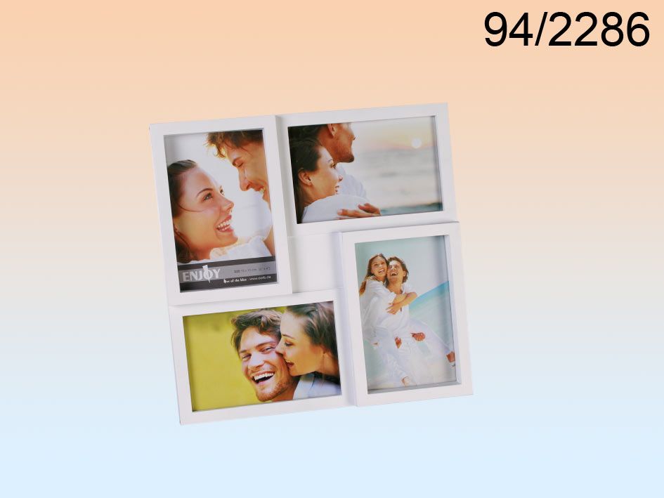 Out Of The Blue, Plastic Photo Frame For 4 Photos, White, 94/2286